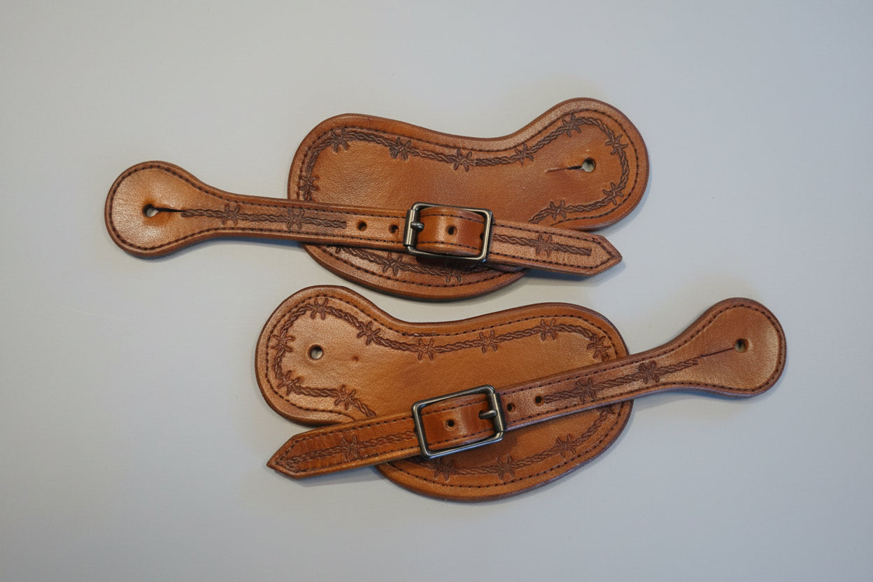 Handmade Leather Bib Spur Straps – Premium Handcrafted Western Gear