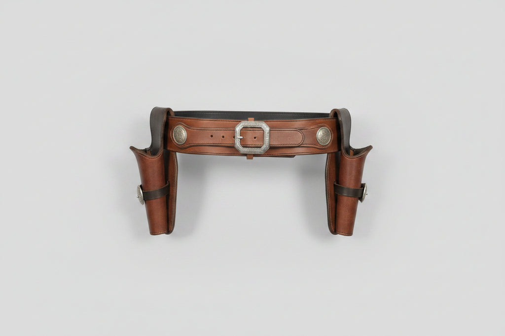 Hand-Stitched Leather Cowboy Action Quick Draw Holster & Belt Set – Premium Western Rig