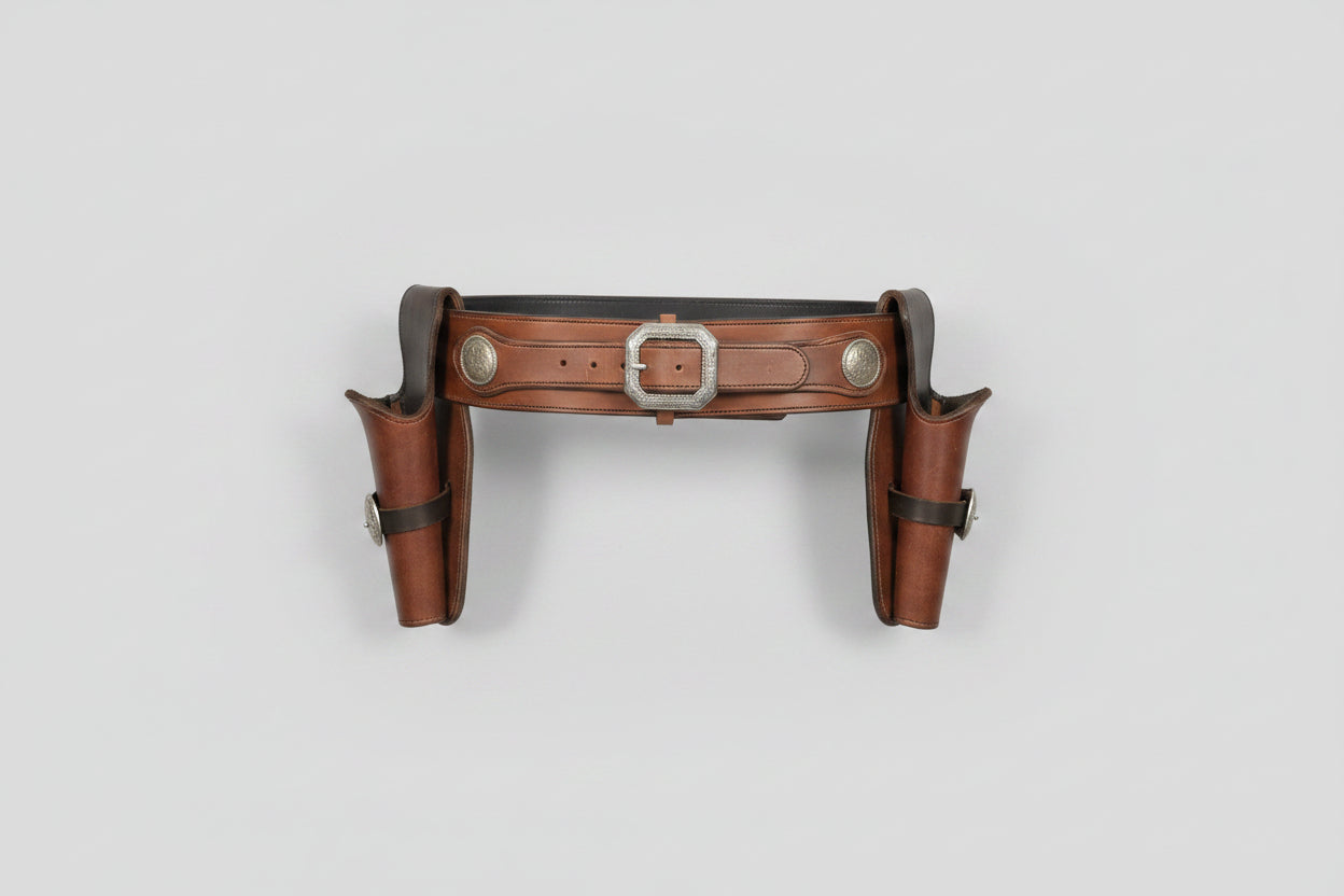 Hand-Stitched Leather Cowboy Action Quick Draw Holster & Belt Set – Premium Western Rig
