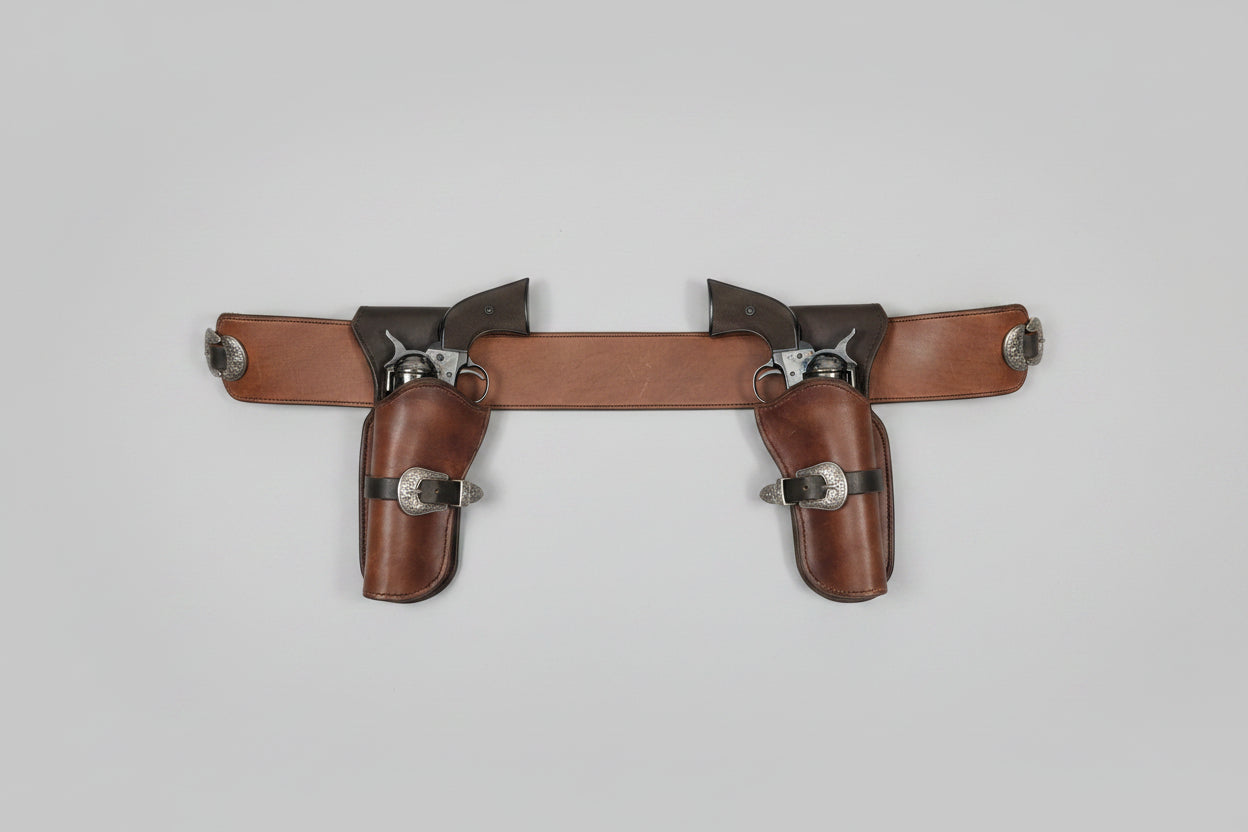 Hand-Stitched Leather Cowboy Action Quick Draw Holster & Belt Set – Premium Western Rig