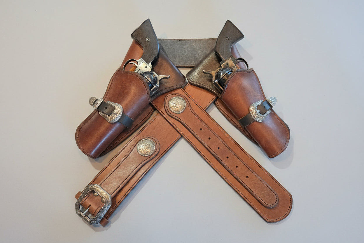   Hand-Stitched Leather Cowboy Action Quick Draw Holster & Belt Set – Premium Western Rig