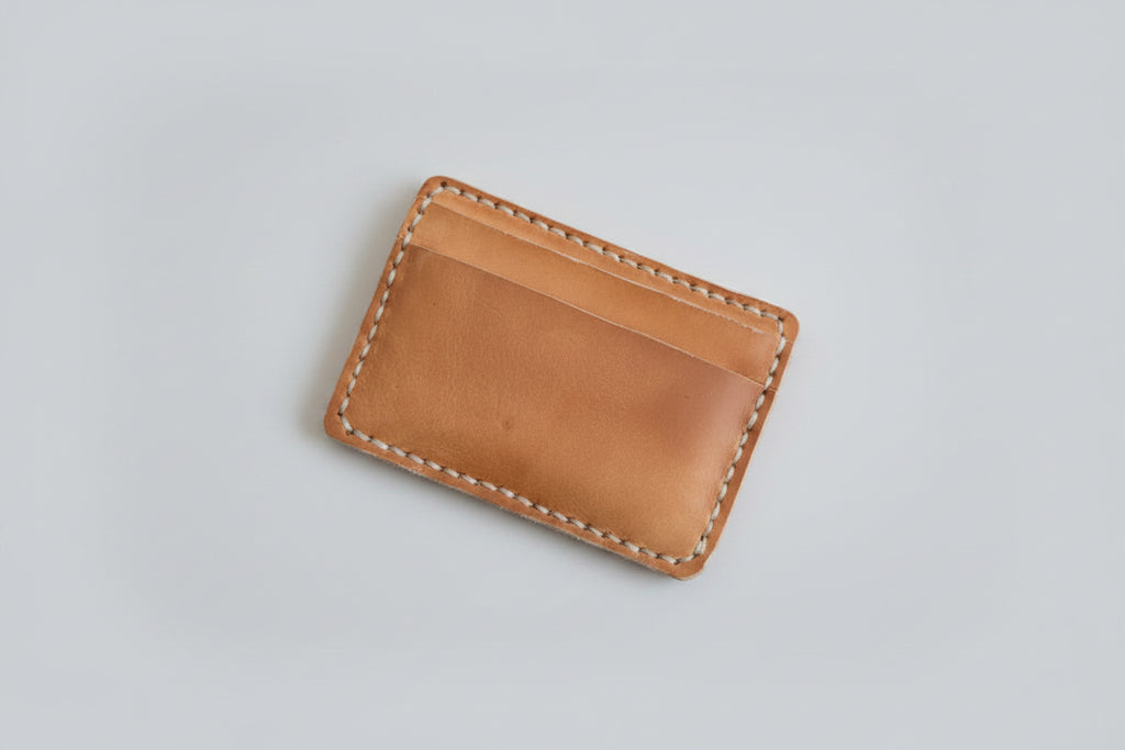 Hand-Stitched Leather Card Holder | Minimalist Handmade Slim Wallet