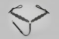 Handmade Leather Breast Collar Classic Black with White stitching – Premium Western Gear