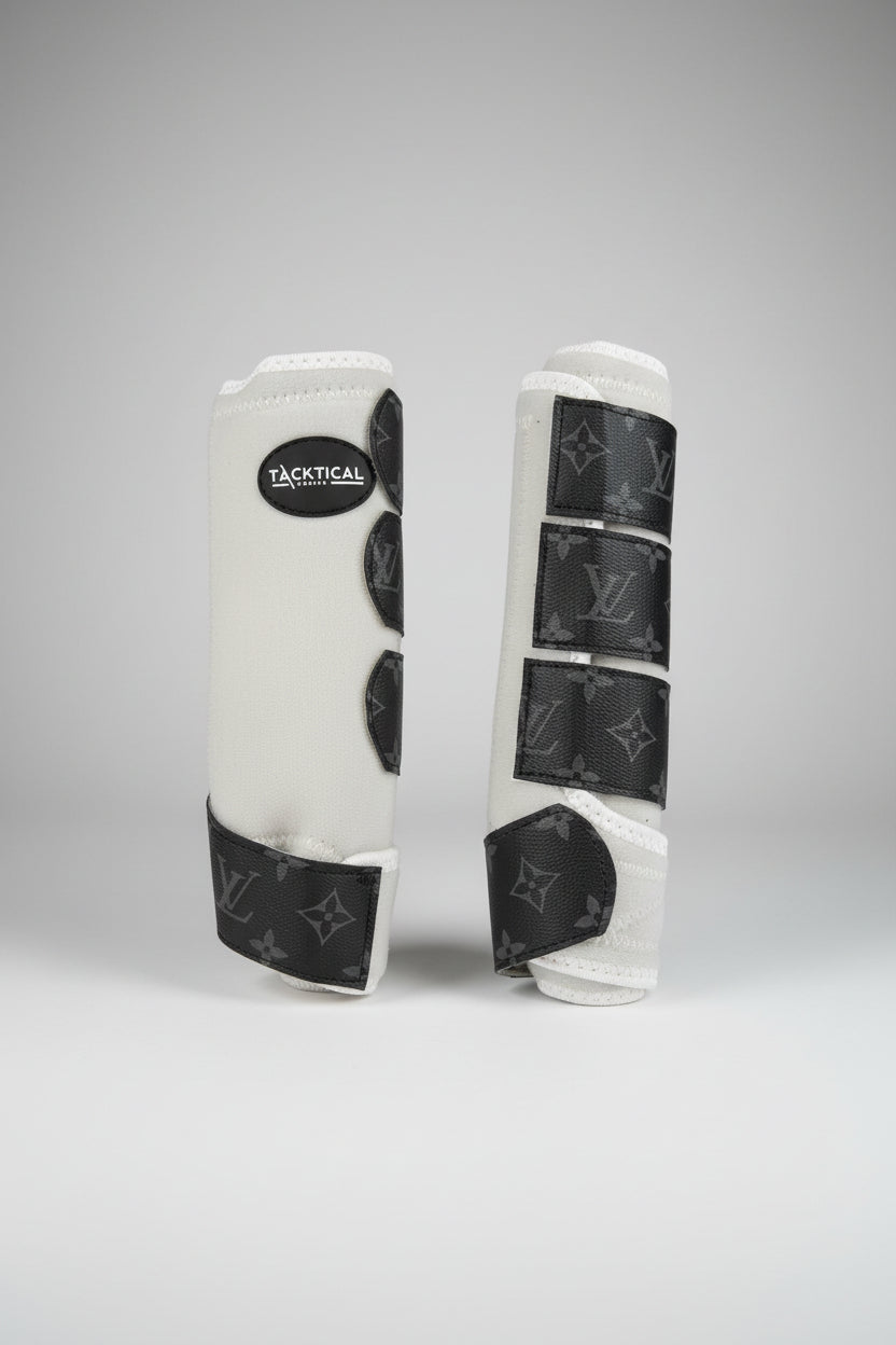Tactical Horse Sports Boots | Protective Leg Gear with Patterned Tabs
