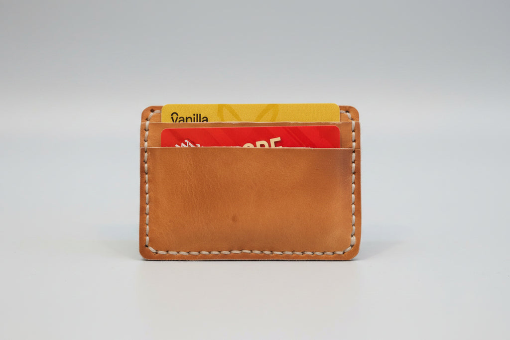 Hand-Stitched Leather Card Holder | Minimalist Handmade Slim Wallet